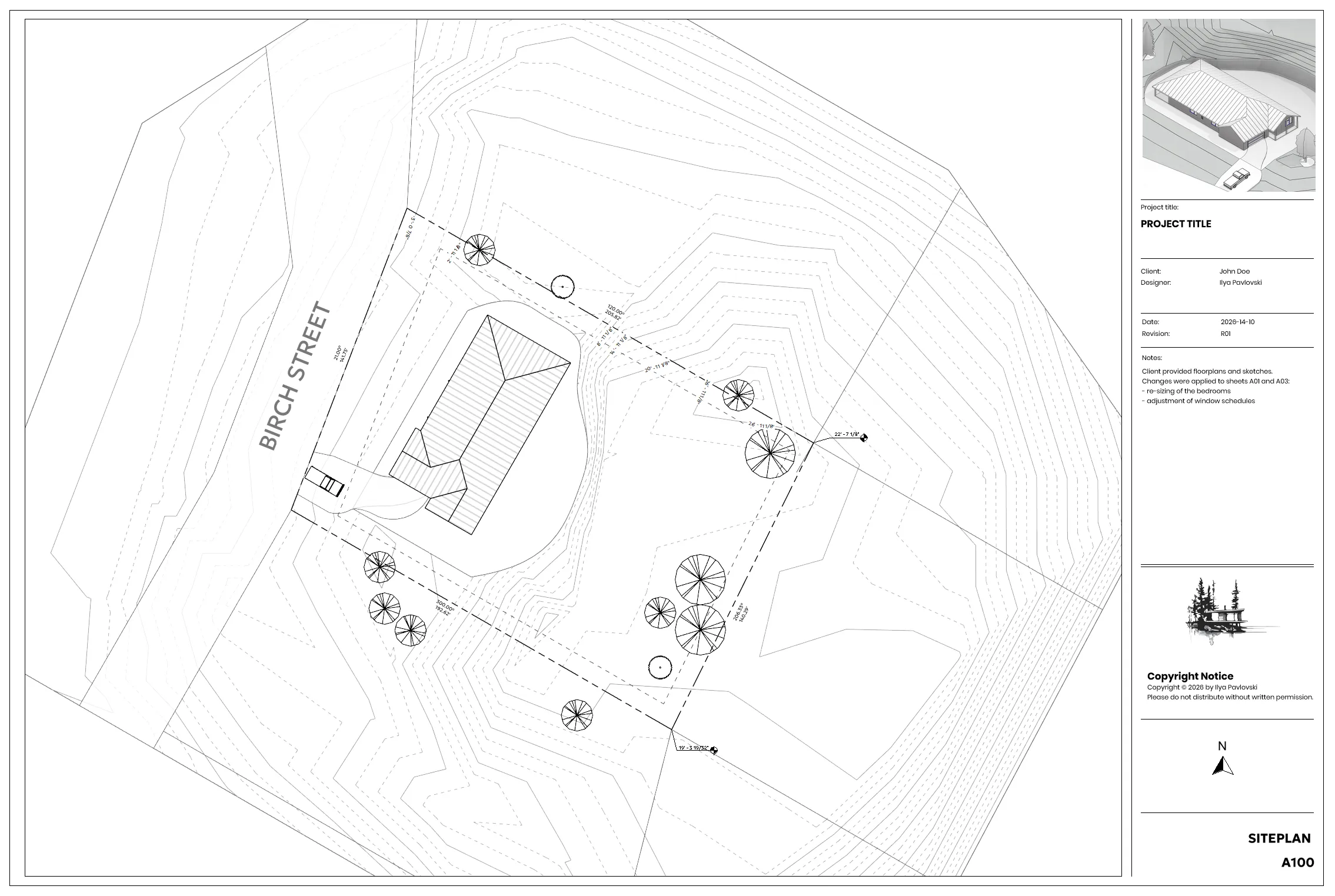 Hillside Bungalow — drawing sheet 3